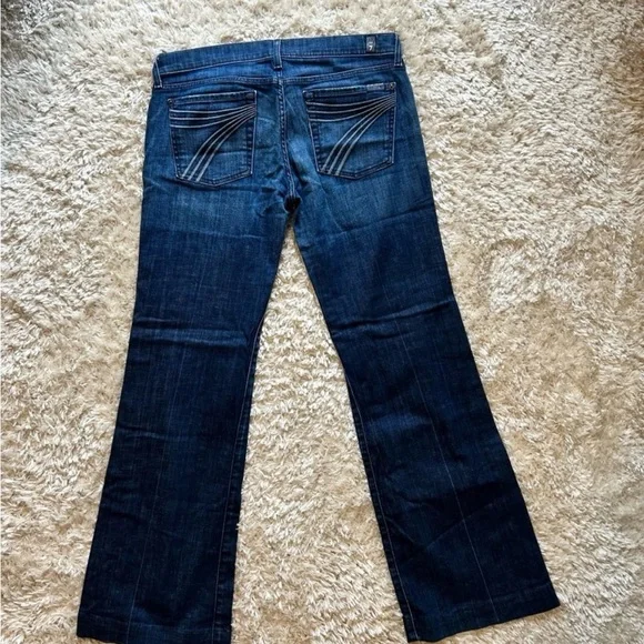7 For All Mankind Dark Blue Straight Leg Jeans - Picture 2 of 3